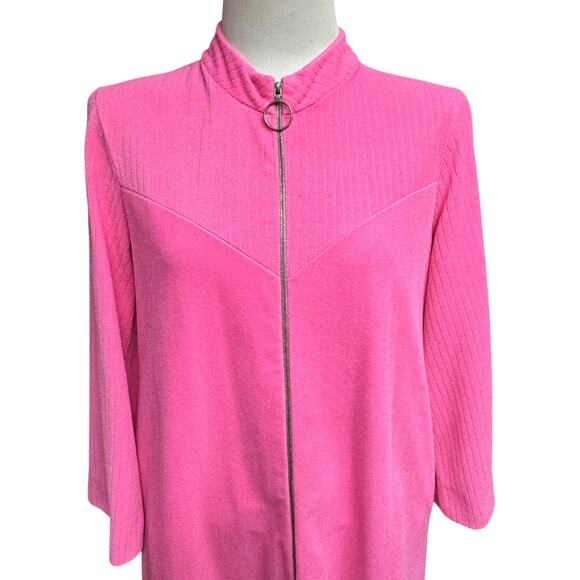 Vintage Vassarette Half Zip Full Length Robe Pink 12 - Picture 2 of 7